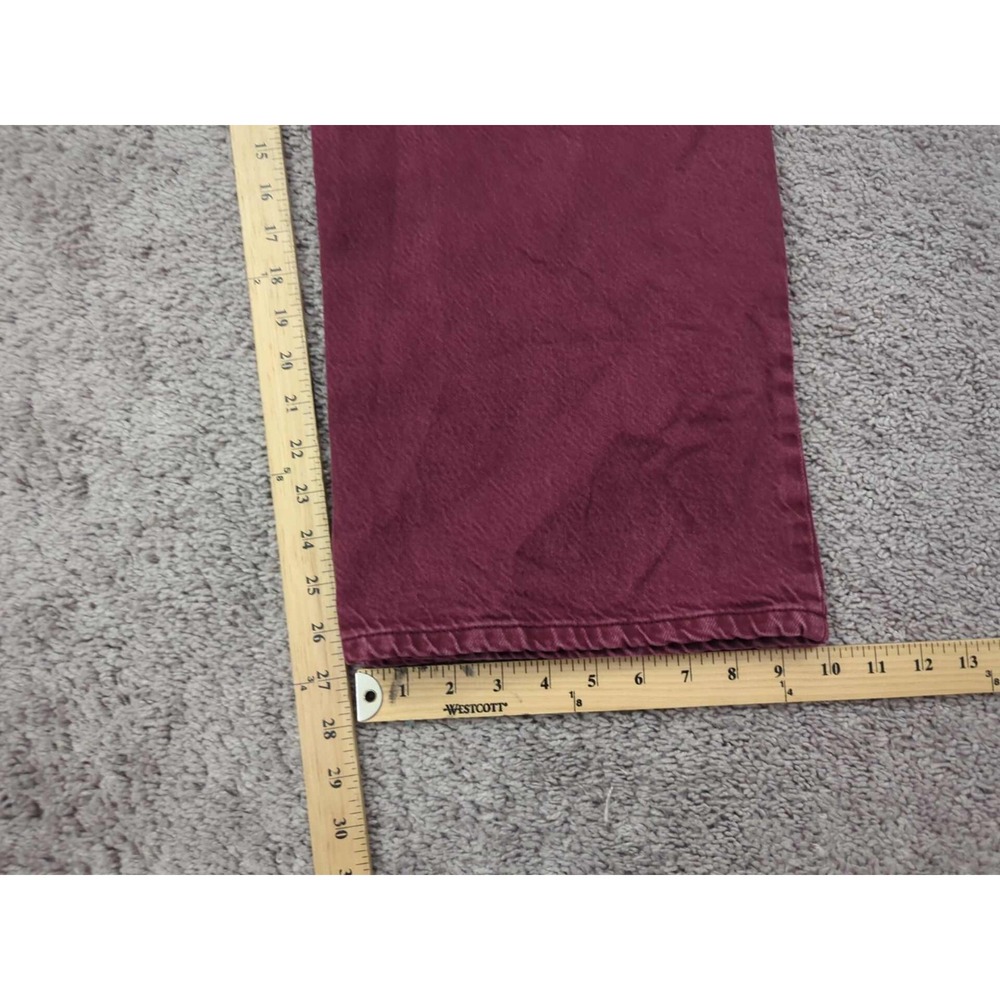 Topshop‎ Jeans Womens 30x27 Red Denim High Rise Straight Leg 90s Retro Classic - Picture 8 of 9